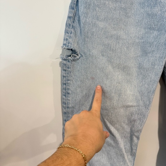 Abercrombie & Fitch High Rise Dad Jean Thigh Slit Destroy - Picture 5 of 9